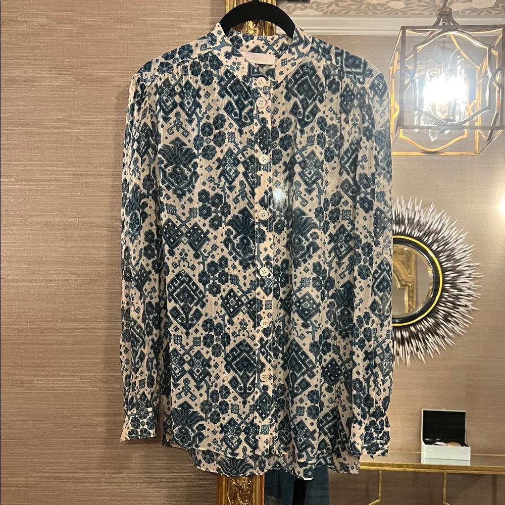 Vanessa Bruno Blue and White Blouse